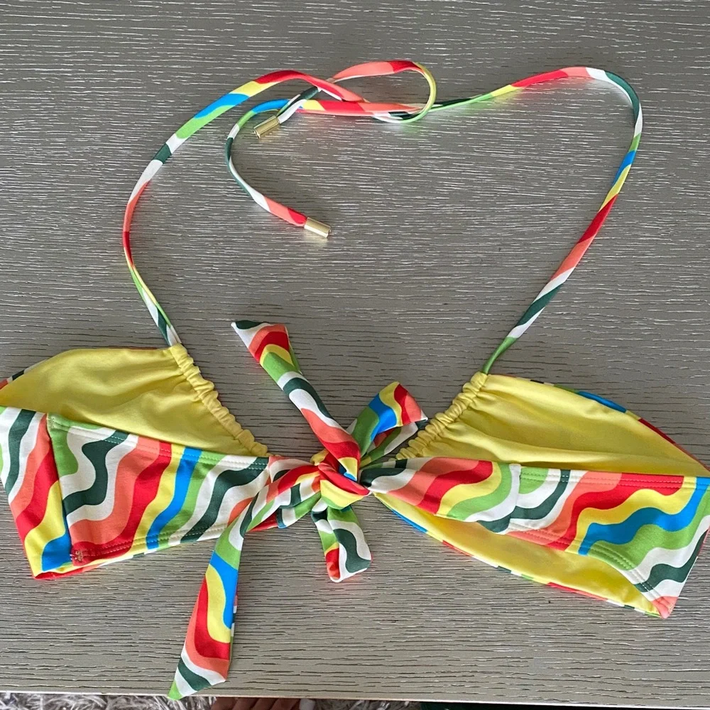 Monday Swimwear Multicolor Wave Bikini Top